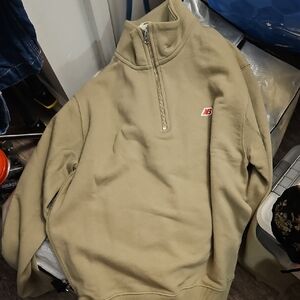 New Balance Men's Half-Zip Pullover Sweater in Tan light Grey Ykk Zippers